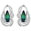 SJ2465 - Green Tourmaline 2.92 Carat, Diamond 0.96 ct Earrings in 18k White Gold Settings