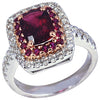 SJ3009 - Rubelite 1.66 Carat Ruby 0.37ct with Diamond 0.66 Ct Ring in 18 Karat White Gold