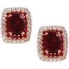 SJ3006 - Rubellite, Ruby, & Diamond 0.84ct Earrings in 18 Karat White Gold