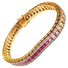 SJ2376 - Multicolored Sapphire with Diamond 2.03 Carat Bracelet in 18 Karat Gold