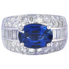 SJ2346 - Blue Sapphire 4.34 Carat Diamond 1.94 Carat Ring in 18 Karat White Gold Settings