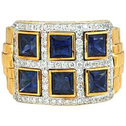 SJ3283 - Blue Sapphire 2.67 Carat with Diamond 0.72 Carat Ring in 18 Karat Gold Settings