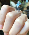 SJ1935 - Blue Sapphire with Diamond Ring Set in 18 Karat White Gold Settings