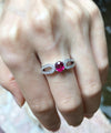 SJ6154 - Ruby with Diamond Ring Set in 18 Karat White Gold Settings