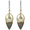 JE0298S - South Sea Pearl with Diamond Earrings Set in 18 Karat Gold Setting