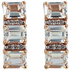 SJ3103 - White Sapphire with Diamond Earrings Set in 18 Karat Pink Gold Settings