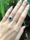 SJ6087 - Blue Sapphire with Diamond Ring Set in 18 Karat White Gold Settings