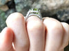 SJ1160 - Peridot with Diamond Ring Set in 18 Karat White Gold Settings