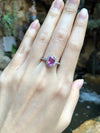 SJ2160 - Pink Sapphire with Diamond Ring Set in 18 Karat White Gold Settings