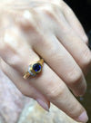 SJ1453 - Blue Sapphire with Diamond Ring Set in 18 Karat Gold Settings