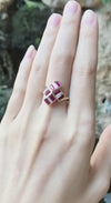 JR0950X - Ruby & Diamond Ring Set in 18 Karat Gold Setting