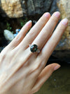 SJ2099 - Green Sapphire with Diamond Ring Set in 18 Karat Rose Gold Settings