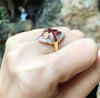 JR0221P - Ruby & Diamond Ring Set in 18 Karat Gold Settings