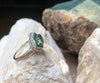 SJ3111 - Emerald with Diamond Ring Set in 18 Karat White Gold Settings