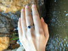 SJ6130 - Round Blue Sapphire with Diamond Ring Set in Platinum 950 Settings