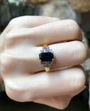 SJ2126 - Blue Sapphire with Diamond Ring Set in 18 Karat Gold Settings