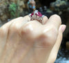 SJ1946 - Ruby with Diamond Ring Set in 18 Karat White Gold Settings