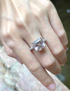 SJ1206 - Morganite with Diamond Ring Set in 18 Karat White Gold Settings