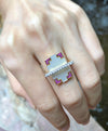 SJ1406 - Diamond and Pink Sapphire Ring Set in 18 Karat Gold by Kavant & Sharart