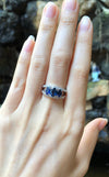 SJ6082 - Blue Sapphire with Diamond Ring Set in 18 Karat White Gold Settings