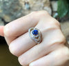 SJ1386 - Blue Sapphire with Diamond Ring Set in 18 Karat Gold Settings