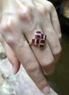 SJ1379 - Ruby with Diamond Ring Set in 18 Karat Gold Settings