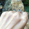 JR0381S - Green Tourmaline & Diamond Ring in 18k White Gold Setting