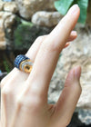 SJ2938 - Blue Sapphire with Diamond Ring Set in 18 Karat Gold Settings