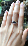 SJ1432 - Blue Sapphire 0.94 Carat with Diamond 0.18 Carat Ring Set in 18 Karat White Gold