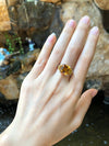 SJ1867 - Yellow Sapphire Ring Set in Platinum 950 Settings