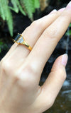 SJ2126 - Blue Sapphire with Diamond Ring Set in 18 Karat Gold Settings