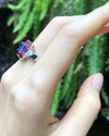 SJ1932 - Tanzanite with Ruby Ring Set in 18 Karat White Gold Settings
