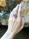 SJ1846 - GIA Certified Unheated 5cts Spinel with Diamond Ring Set in 18 Karat White Gold