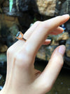 SJ2099 - Green Sapphire with Diamond Ring Set in 18 Karat Rose Gold Settings