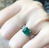 SJ1177 - Emerald with Diamond Ring Set in Platinum 950 Settings