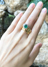 JRB8566 - Cabochon Emerald & Diamond Serpent Ring Set in 18 Karat Gold Setting
