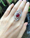 SJ1426 - Ruby with Diamond Ring Set in 18 Karat White Gold Setting
