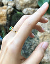 JR0616W - Emerald & Diamond Ring Set in 18 Karat Gold Setting