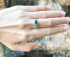 SJ1210 - Emerald with Diamond Ring Set in 18 Karat White Gold Settings