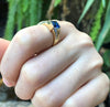 SJ6066 - Blue Sapphire with Diamond Ring Set in 18 Karat Gold Settings