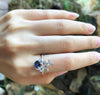 SJ6081 - Blue Sapphire with Diamond Ring Set in 18 Karat White Gold Settings