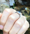 SJ1952 - Blue Sapphire with Diamond Ring Set in 18 Karat White Gold Settings