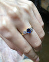 SJ6067 - Blue Sapphire with Diamond Ring Set in 18 Karat Gold Settings