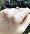 SJ6175 - Cabochon Blue Sapphire with Diamond Ring Set in 18 Karat Gold Settings