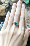 JR1154T - Emerald & Diamond Ring Set in 18 Karat White Gold Setting
