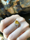 SJ2546 - Heart Shape Yellow Sapphire with Diamond Ring Set in 18 Karat White Gold