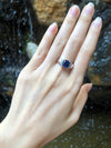 SJ1810 - Certified Royal Blue Sapphire with Diamond Ring Set in Platinum 950 Settings