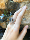 SJ1890 - Meteorite with Diamond Ring Set in 18 Karat White Gold Settings