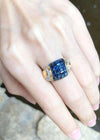 SJ2938 - Blue Sapphire with Diamond Ring Set in 18 Karat Gold Settings