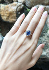 SJ1318 - Blue Sapphire with Diamond Ring Set in 18 Karat Gold Settings